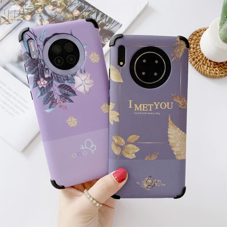 For Huawei Mate 30 Pro IMD Leaf Pattern Shockproof TPU Protective Case