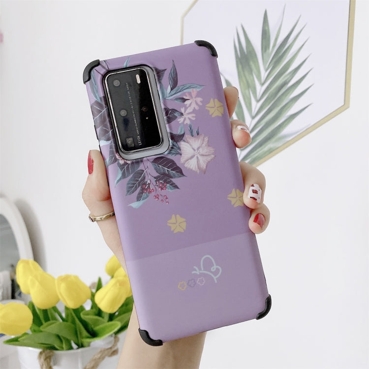 For Huawei P40 IMD Leaf Pattern Shockproof TPU Protective Case