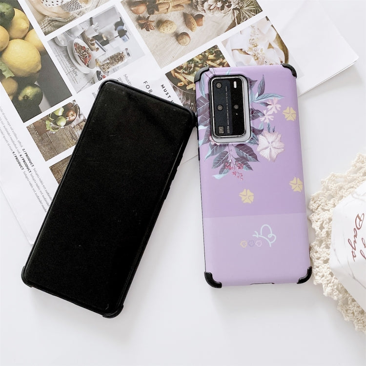 For Huawei P40 IMD Leaf Pattern Shockproof TPU Protective Case