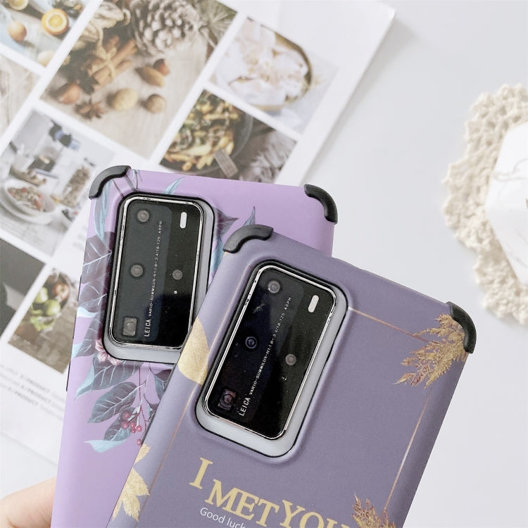 For Huawei P40 IMD Leaf Pattern Shockproof TPU Protective Case