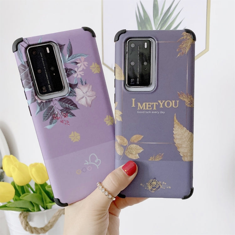 For Huawei P40 IMD Leaf Pattern Shockproof TPU Protective Case