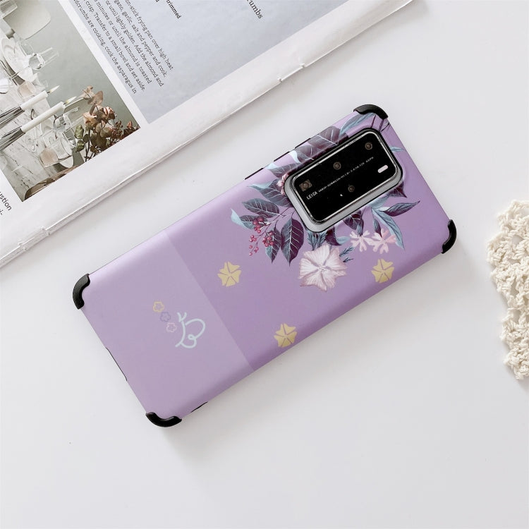 For Huawei P40 Pro IMD Leaf Pattern Shockproof TPU Protective Case