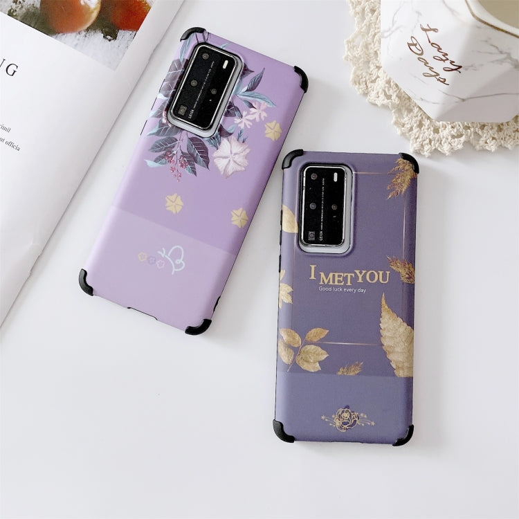 For Huawei P40 Pro IMD Leaf Pattern Shockproof TPU Protective Case