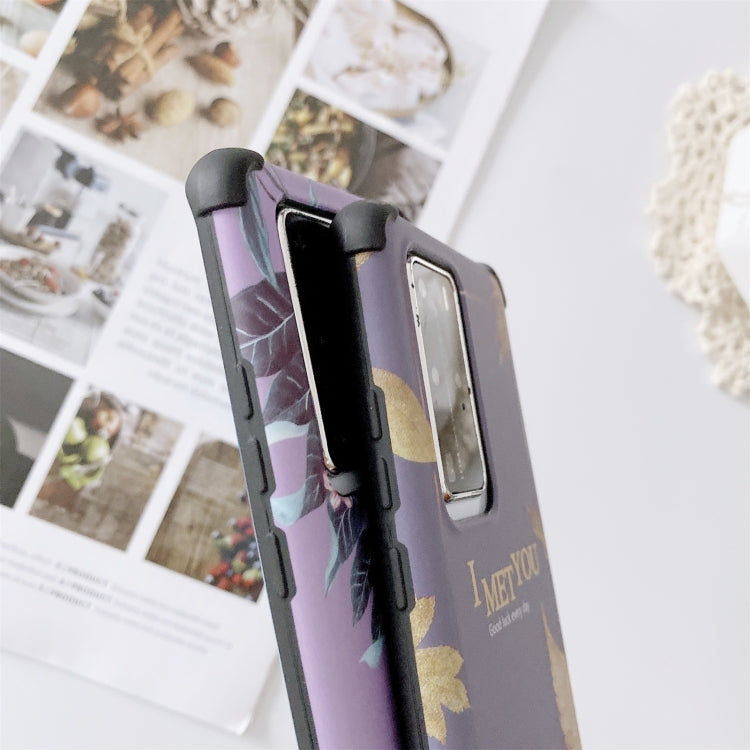 For Huawei P40 Pro IMD Leaf Pattern Shockproof TPU Protective Case