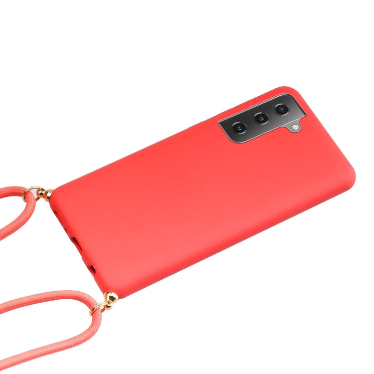For Samsung Galaxy S21 5G Wheat Straw Material + TPU Protective Case with Lanyard