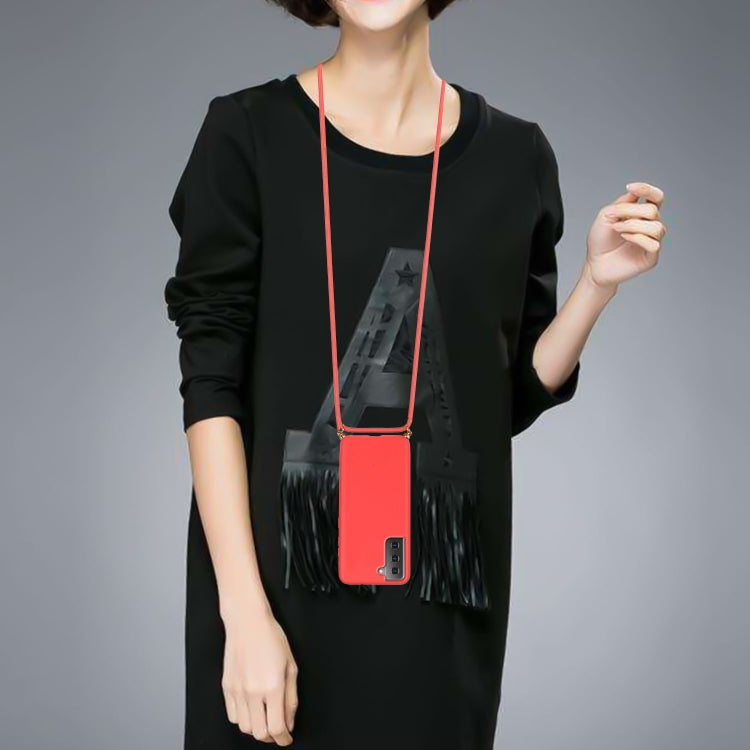 For Samsung Galaxy S21 5G Wheat Straw Material + TPU Protective Case with Lanyard