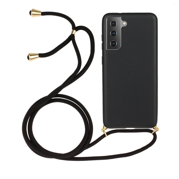 For Samsung Galaxy S21+ 5G Wheat Straw Material + TPU Protective Case with Lanyard