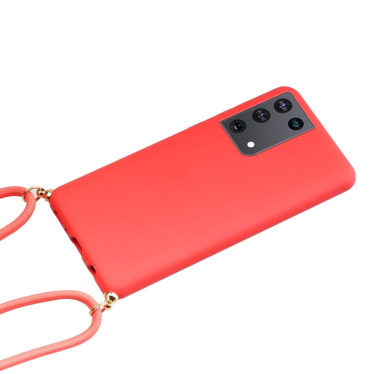 For Samsung Galaxy S21 Ultra 5G Wheat Straw Material + TPU Protective Case with Lanyard