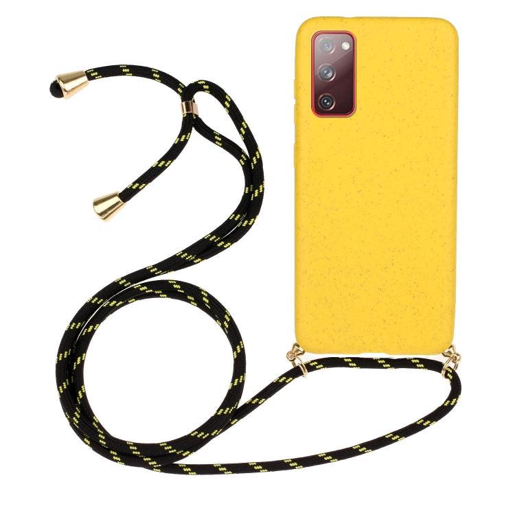 For Samsung Galaxy S20 FE Wheat Straw Material + TPU Protective Case with Lanyard