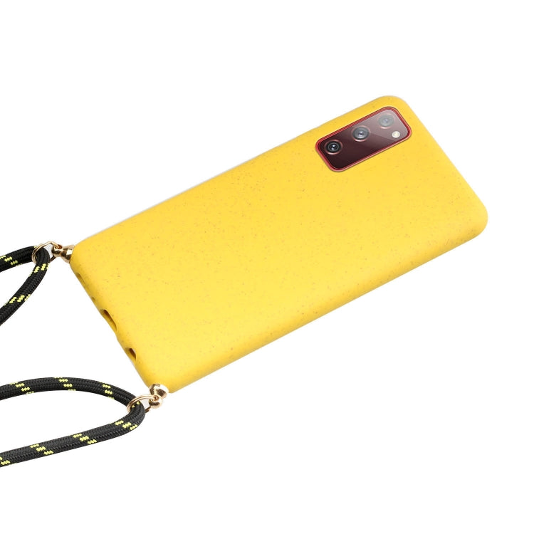 For Samsung Galaxy S20 FE Wheat Straw Material + TPU Protective Case with Lanyard