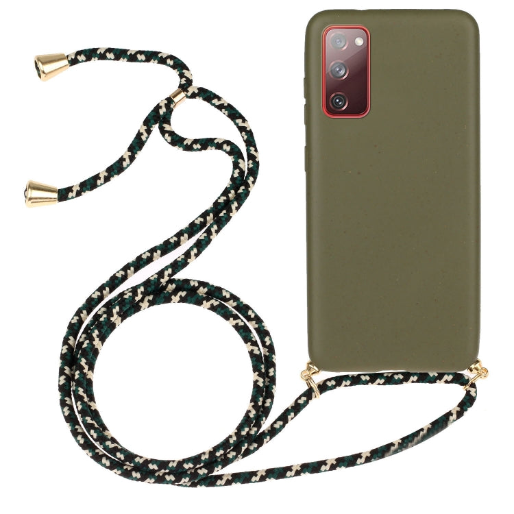For Samsung Galaxy S20 FE Wheat Straw Material + TPU Protective Case with Lanyard