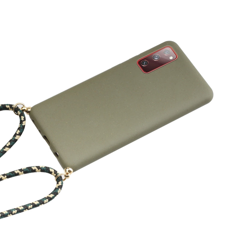 For Samsung Galaxy S20 FE Wheat Straw Material + TPU Protective Case with Lanyard