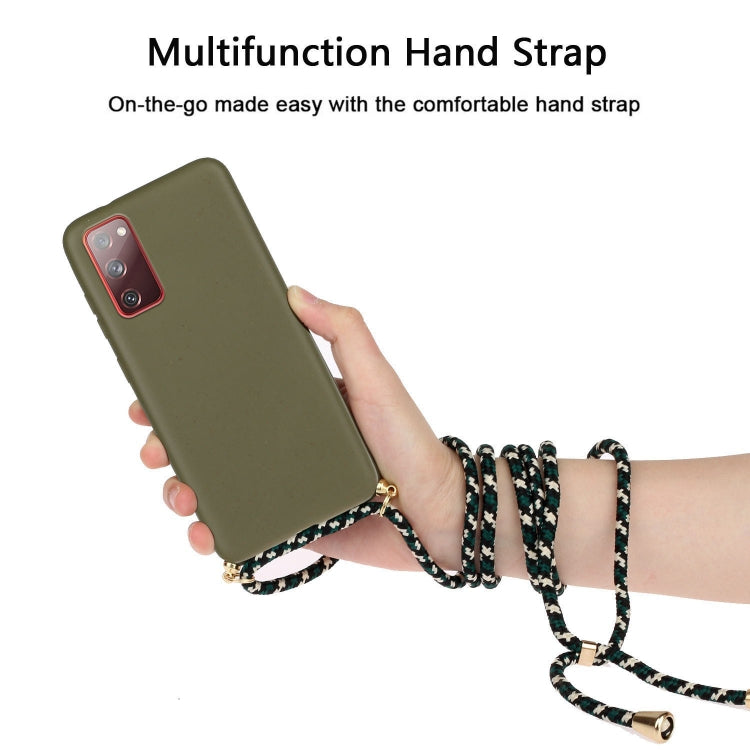 For Samsung Galaxy S20 FE Wheat Straw Material + TPU Protective Case with Lanyard