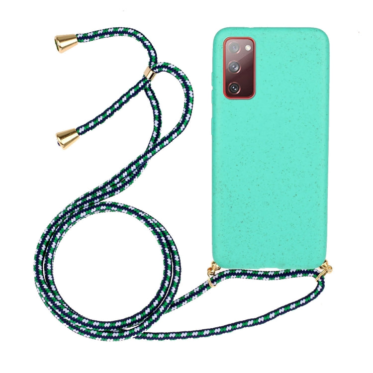 For Samsung Galaxy S20 FE Wheat Straw Material + TPU Protective Case with Lanyard