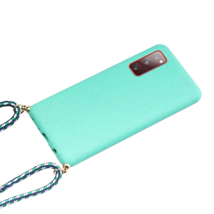 For Samsung Galaxy S20 FE Wheat Straw Material + TPU Protective Case with Lanyard