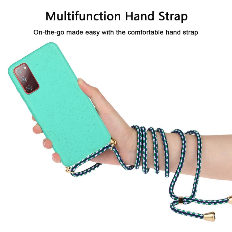 For Samsung Galaxy S20 FE Wheat Straw Material + TPU Protective Case with Lanyard