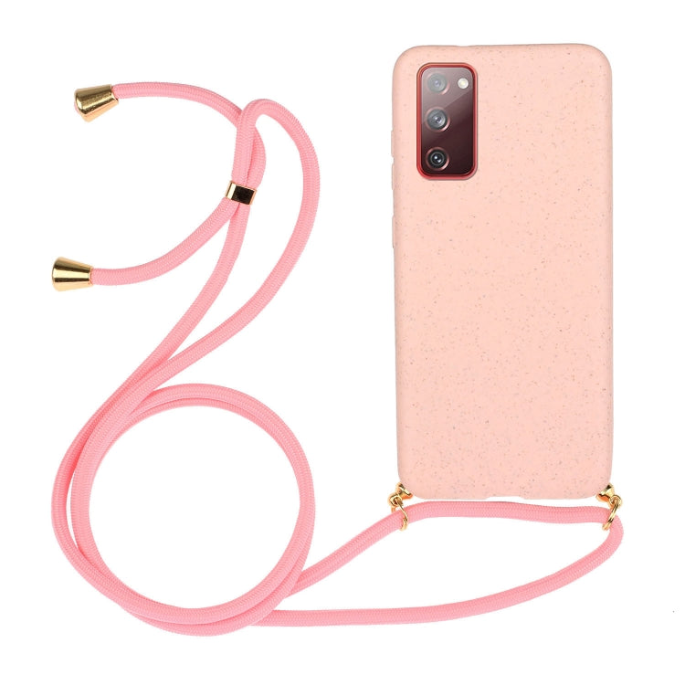 For Samsung Galaxy S20 FE Wheat Straw Material + TPU Protective Case with Lanyard