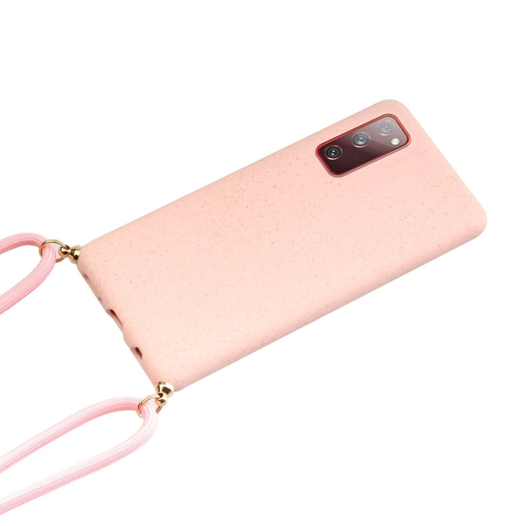 For Samsung Galaxy S20 FE Wheat Straw Material + TPU Protective Case with Lanyard