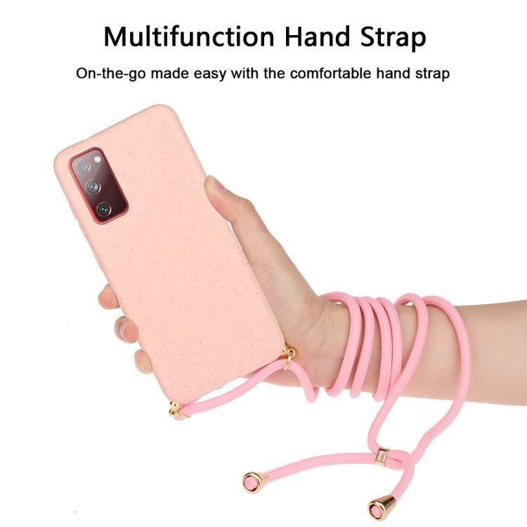 For Samsung Galaxy S20 FE Wheat Straw Material + TPU Protective Case with Lanyard