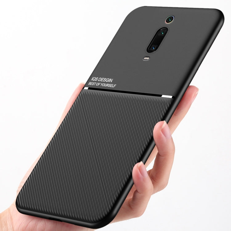 For Xiaomi Redmi K20 Classic Tilt Strip Grain Magnetic Shockproof PC + TPU Case