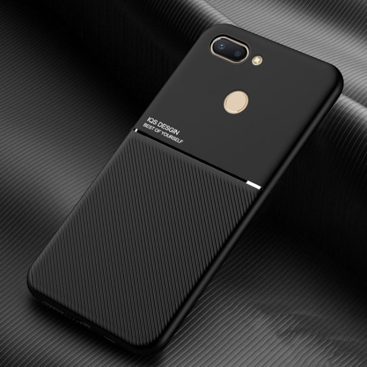 For Xiaomi Mi 8 Lite Classic Tilt Strip Grain Magnetic Shockproof PC + TPU Case