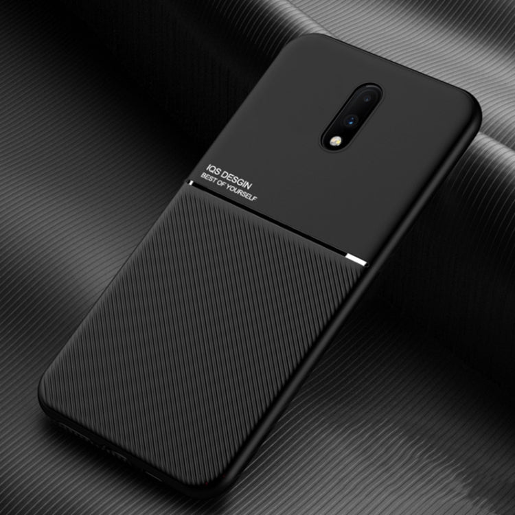 For OnePlus 7 Classic Tilt Strip Grain Magnetic Shockproof PC + TPU Case