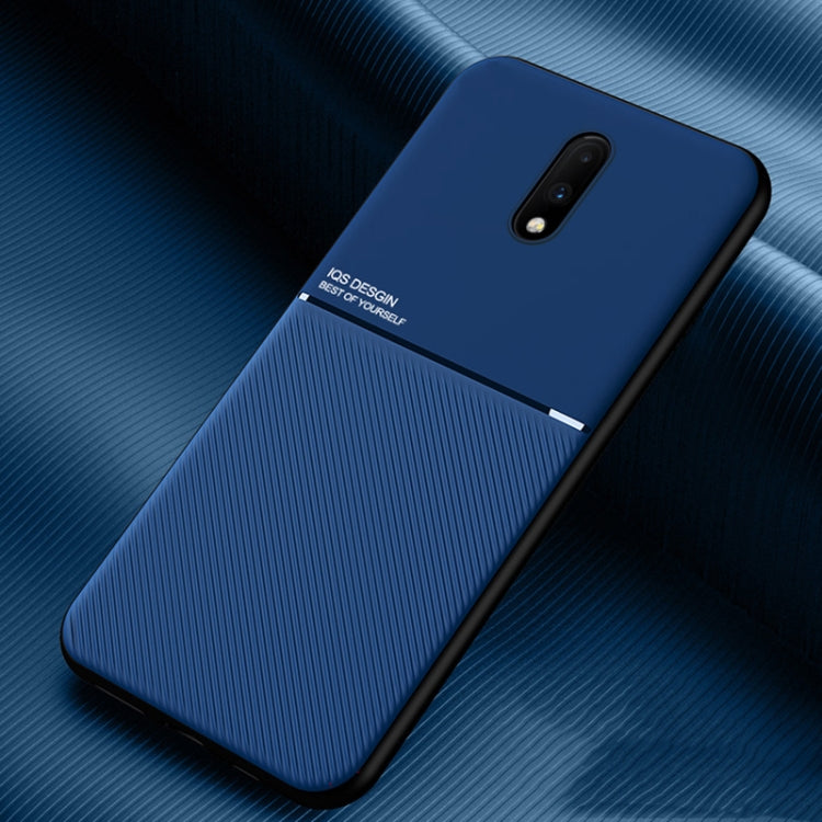 For OnePlus 7 Classic Tilt Strip Grain Magnetic Shockproof PC + TPU Case