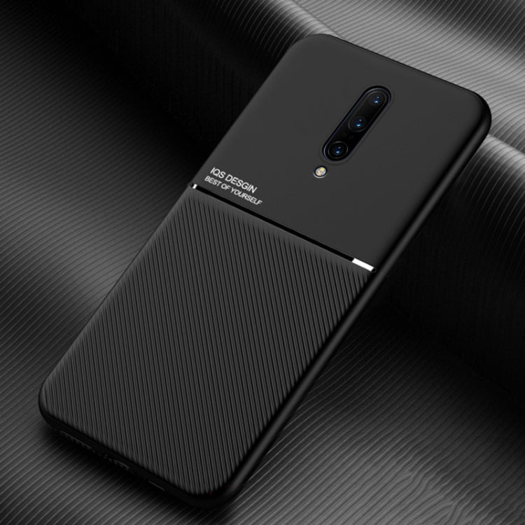 For OnePlus 7 Pro Classic Tilt Strip Grain Magnetic Shockproof PC + TPU Case