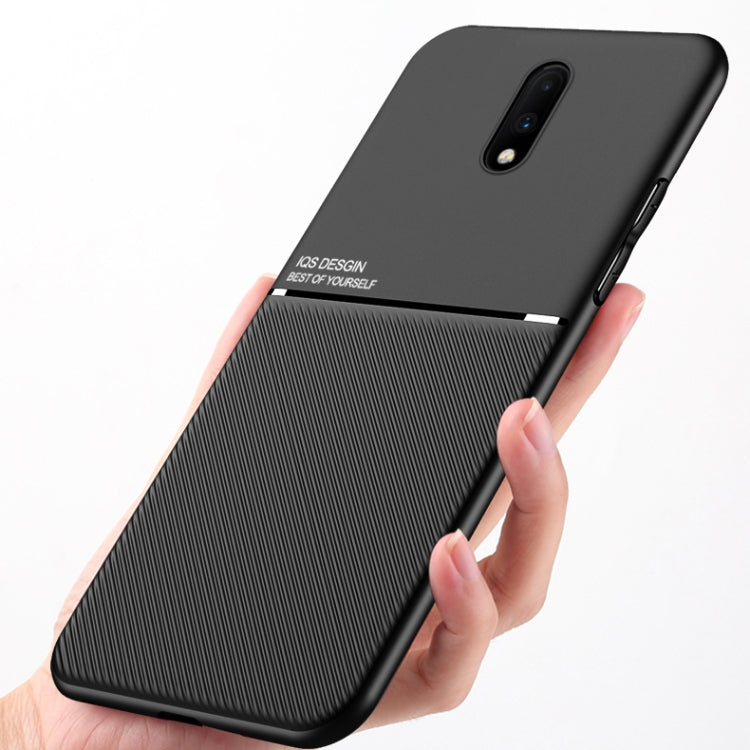For OnePlus 7 Pro Classic Tilt Strip Grain Magnetic Shockproof PC + TPU Case