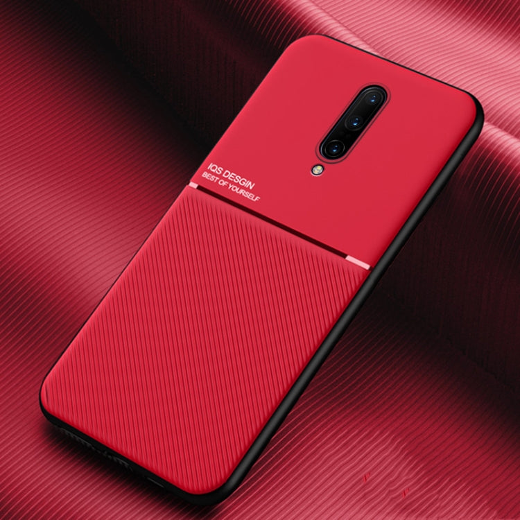 For OnePlus 7 Pro Classic Tilt Strip Grain Magnetic Shockproof PC + TPU Case