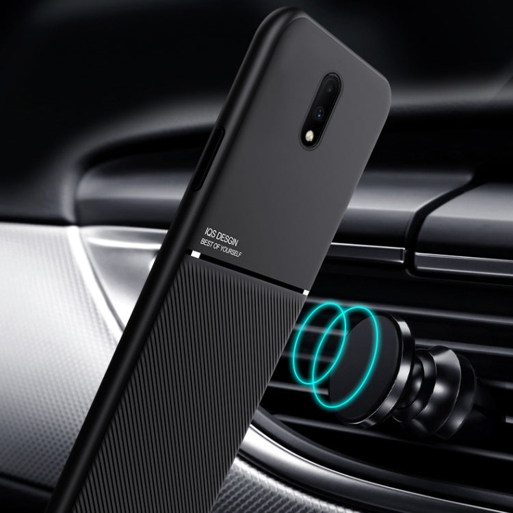 For OnePlus 7 Pro Classic Tilt Strip Grain Magnetic Shockproof PC + TPU Case