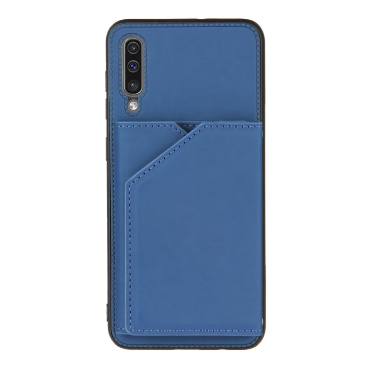 For Samsung Galaxy A50 & A30s & A50s Skin Feel PU + TPU + PC Back Cover Shockproof Case with Card Slots & Holder & Photo Frame