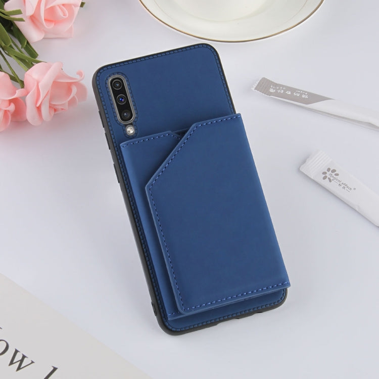 For Samsung Galaxy A50 & A30s & A50s Skin Feel PU + TPU + PC Back Cover Shockproof Case with Card Slots & Holder & Photo Frame