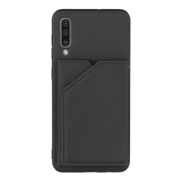 For Samsung Galaxy A50 & A30s & A50s Skin Feel PU + TPU + PC Back Cover Shockproof Case with Card Slots & Holder & Photo Frame