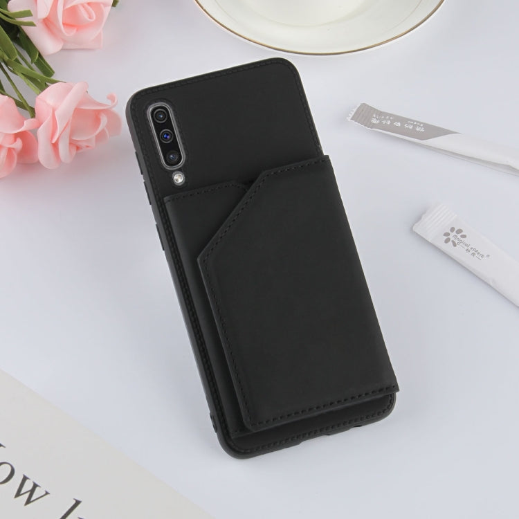 For Samsung Galaxy A50 & A30s & A50s Skin Feel PU + TPU + PC Back Cover Shockproof Case with Card Slots & Holder & Photo Frame