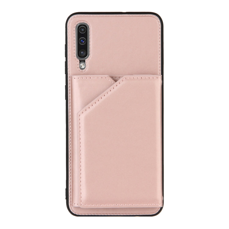 For Samsung Galaxy A50 & A30s & A50s Skin Feel PU + TPU + PC Back Cover Shockproof Case with Card Slots & Holder & Photo Frame