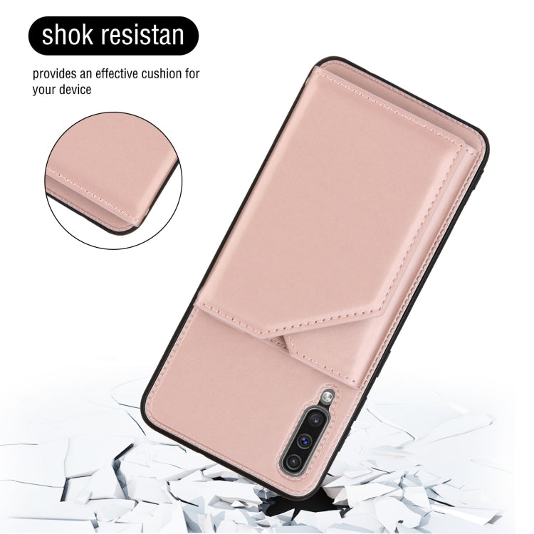 For Samsung Galaxy A50 & A30s & A50s Skin Feel PU + TPU + PC Back Cover Shockproof Case with Card Slots & Holder & Photo Frame