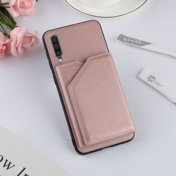 For Samsung Galaxy A50 & A30s & A50s Skin Feel PU + TPU + PC Back Cover Shockproof Case with Card Slots & Holder & Photo Frame