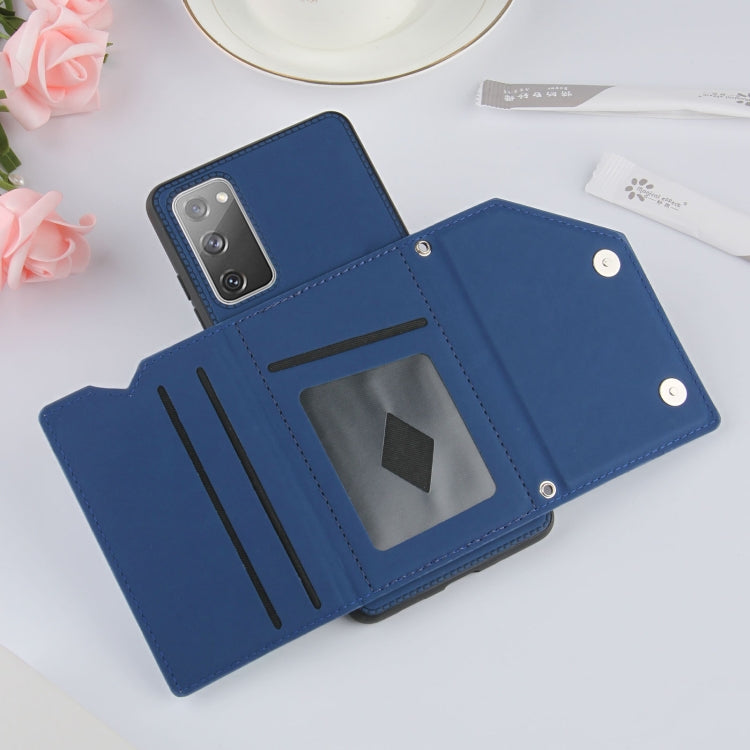 For Samsung Galaxy S20 FE Skin Feel PU + TPU + PC Back Cover Shockproof Case with Card Slots & Holder & Photo Frame