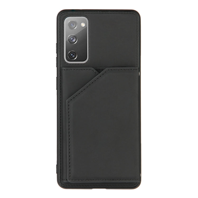 For Samsung Galaxy S20 FE Skin Feel PU + TPU + PC Back Cover Shockproof Case with Card Slots & Holder & Photo Frame