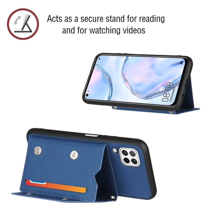 For Huawei P40 Lite & Nova 6 SE Skin Feel PU + TPU + PC Back Cover Shockproof Case with Card Slots & Holder & Photo Frame