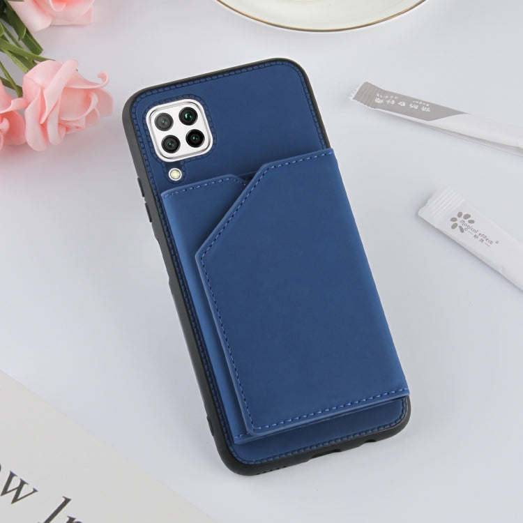For Huawei P40 Lite & Nova 6 SE Skin Feel PU + TPU + PC Back Cover Shockproof Case with Card Slots & Holder & Photo Frame