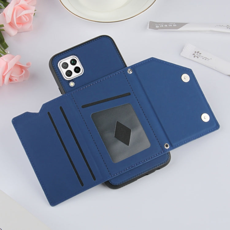 For Huawei P40 Lite & Nova 6 SE Skin Feel PU + TPU + PC Back Cover Shockproof Case with Card Slots & Holder & Photo Frame