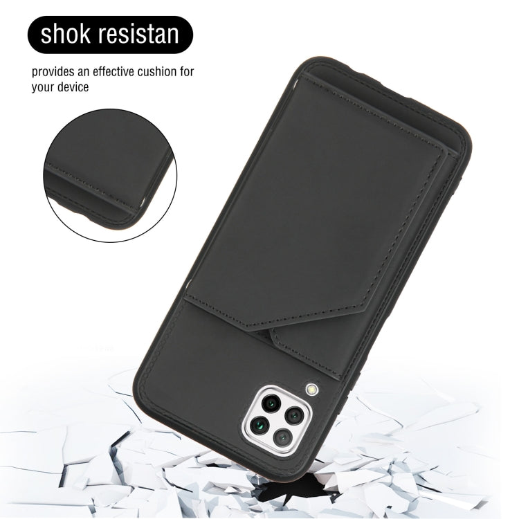 For Huawei P40 Lite & Nova 6 SE Skin Feel PU + TPU + PC Back Cover Shockproof Case with Card Slots & Holder & Photo Frame