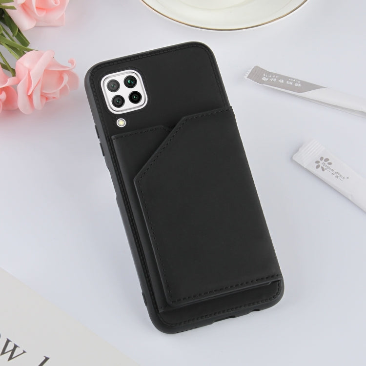 For Huawei P40 Lite & Nova 6 SE Skin Feel PU + TPU + PC Back Cover Shockproof Case with Card Slots & Holder & Photo Frame