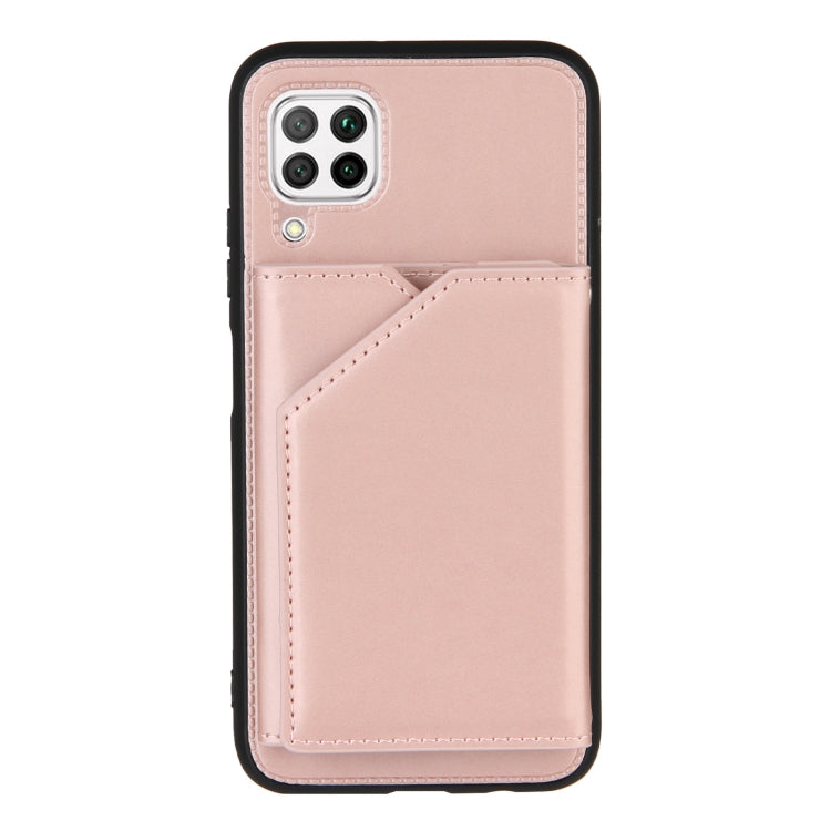 For Huawei P40 Lite & Nova 6 SE Skin Feel PU + TPU + PC Back Cover Shockproof Case with Card Slots & Holder & Photo Frame