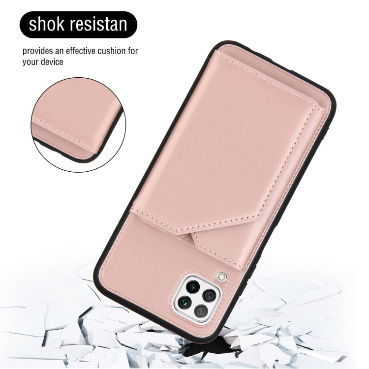 For Huawei P40 Lite & Nova 6 SE Skin Feel PU + TPU + PC Back Cover Shockproof Case with Card Slots & Holder & Photo Frame