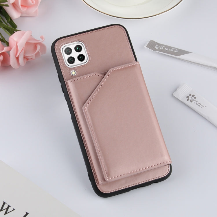For Huawei P40 Lite & Nova 6 SE Skin Feel PU + TPU + PC Back Cover Shockproof Case with Card Slots & Holder & Photo Frame