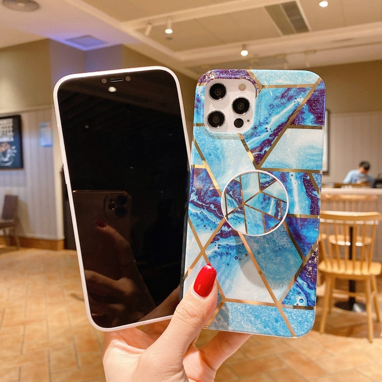 For iPhone 11 Marble Pattern Shockproof Protective Case with  Holder