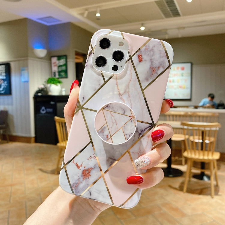 For iPhone 11 Marble Pattern Shockproof Protective Case with  Holder